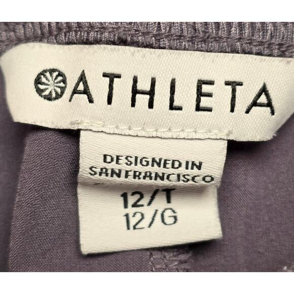 Athleta Brooklyn Mid Rise Ankle Pants Womens 12T Tall Purple Stretch Pull On - Picture 7 of 10